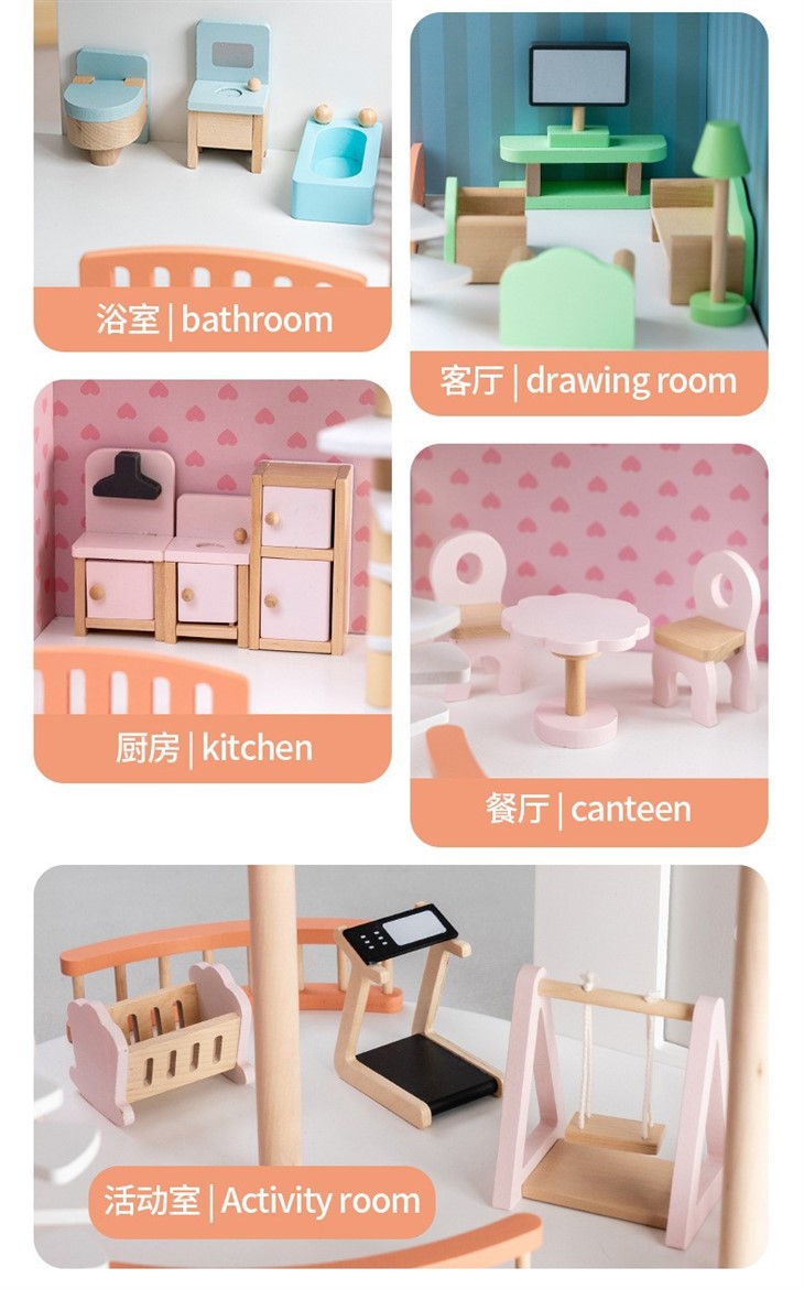 Wooden Doll House For Kid